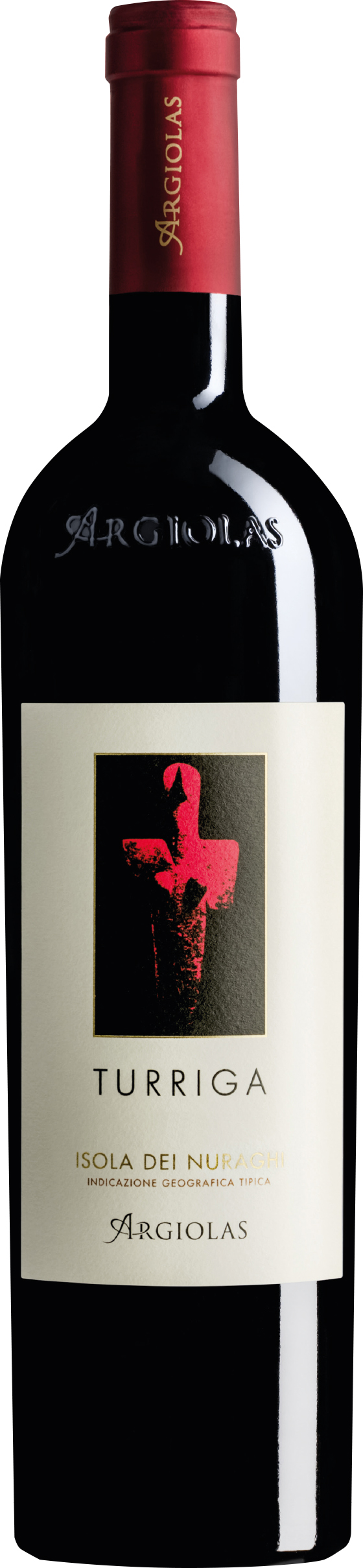Eine Flasche Rotwein mit dem Etikett -Turriga- ist abgebildet. Das Etikett zeigt eine stilisierte Figur in Rot auf einem weißen Hintergrund, umgeben von goldenen Schriftzügen.
